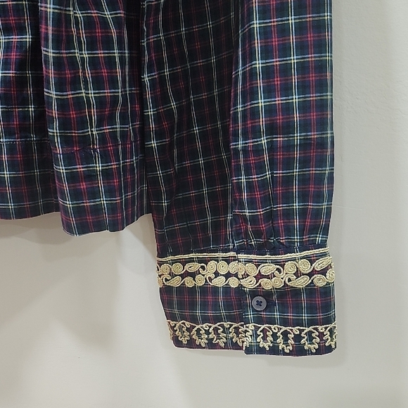 J. Crew Checkered Blouse with Lace Detail - Picture 14 of 14